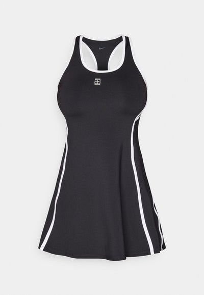 Nike Performance NIKECOURT ADVANTAGE DRESS NOVELTY - Sports dress - black/white