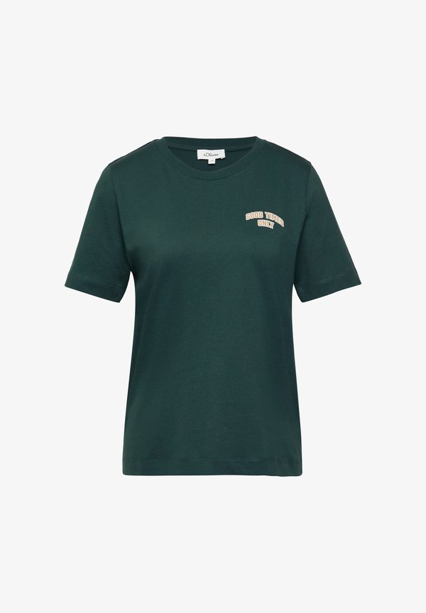 s.Oliver Print T-shirt - tannengrün