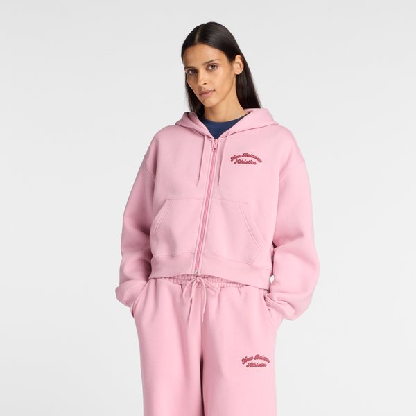 New Balance LINEAR HERITAGE FULL ZIP - Zip-up sweatshirt - pink taffy
