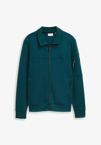 TOM TAILOR Zip-up sweatshirt - deep meadow green