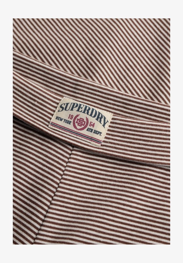 Superdry & Co SUPERDRY ATHLETIC ESSENTIALS STRIPE JERSEY TROUSERS.. - Trousers - chestnut brown stripe