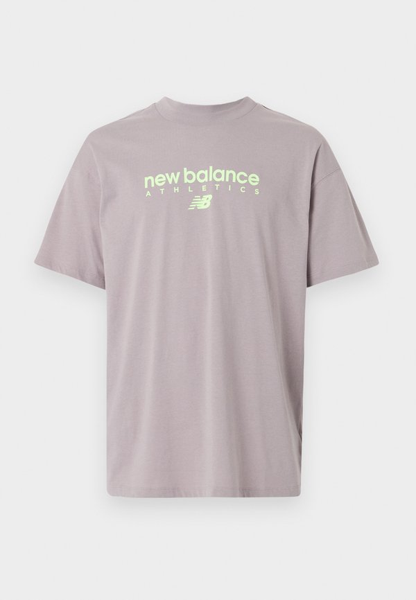 New Balance LINEAR GRAPHIC - Print T-shirt - truffle salt/afterglow