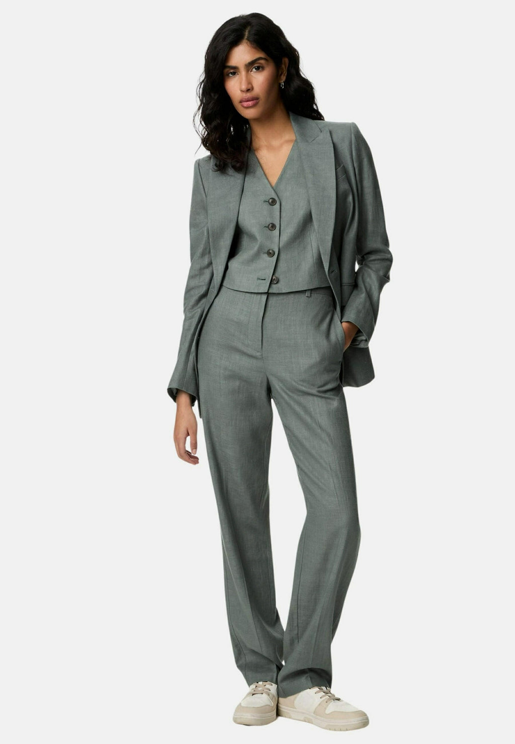 Marks & Spencer Linen Blend Tailored Vest