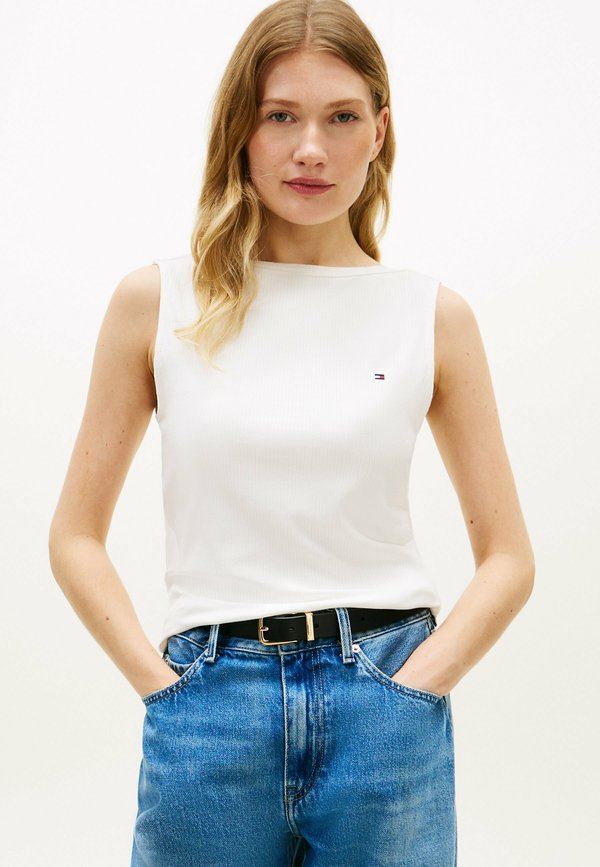 Tommy Hilfiger SLIM BOAT NECK  - Top - ecru