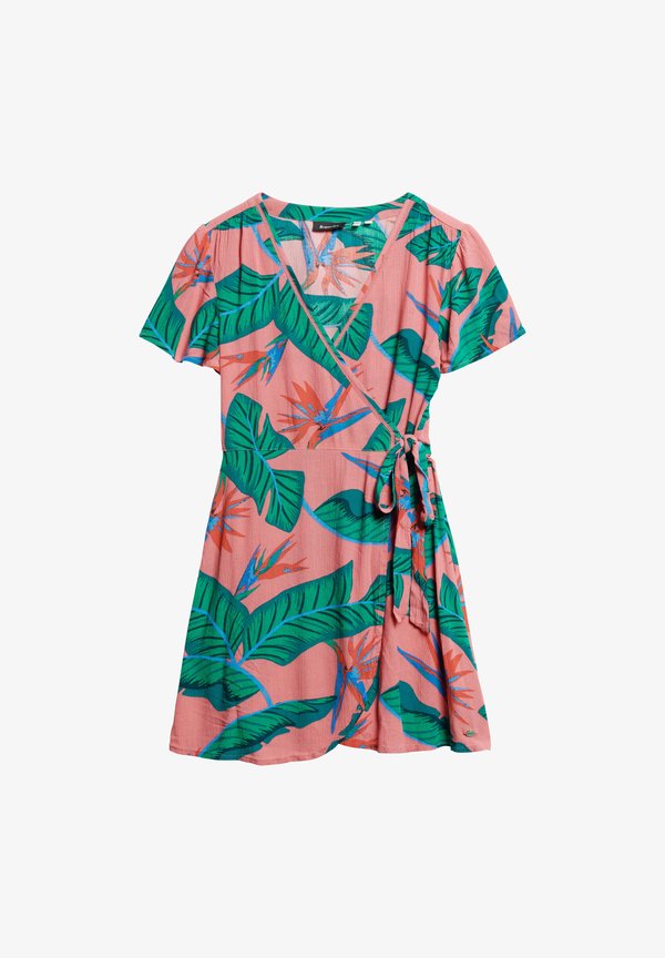Superdry & Co PRINTED MINI WRAP - Day dress - pink paradise