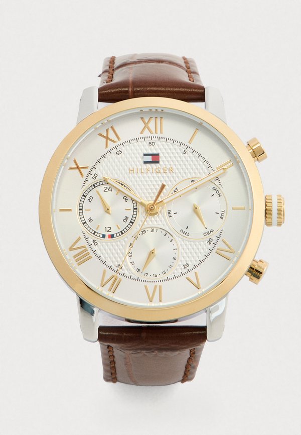 Tommy Hilfiger OXFORD - Chronograph watch - gold-coloured/brown