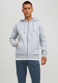 Jack & Jones Zip Plain Zip - Zip-up sweatshirt - light grey melange
