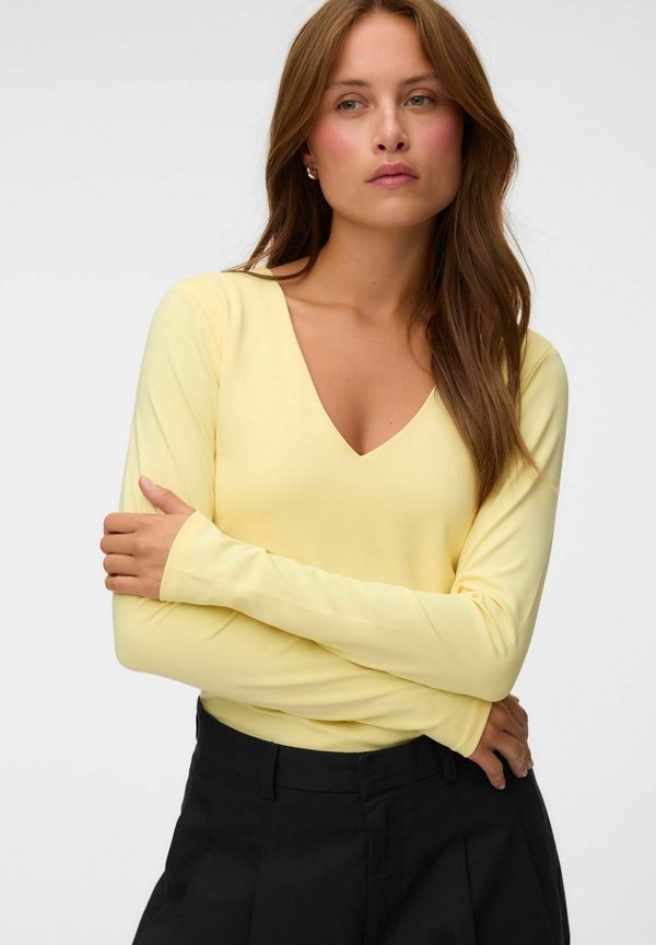 Vero Moda TOP VMLIVA TOP - Long sleeved top - pale banana