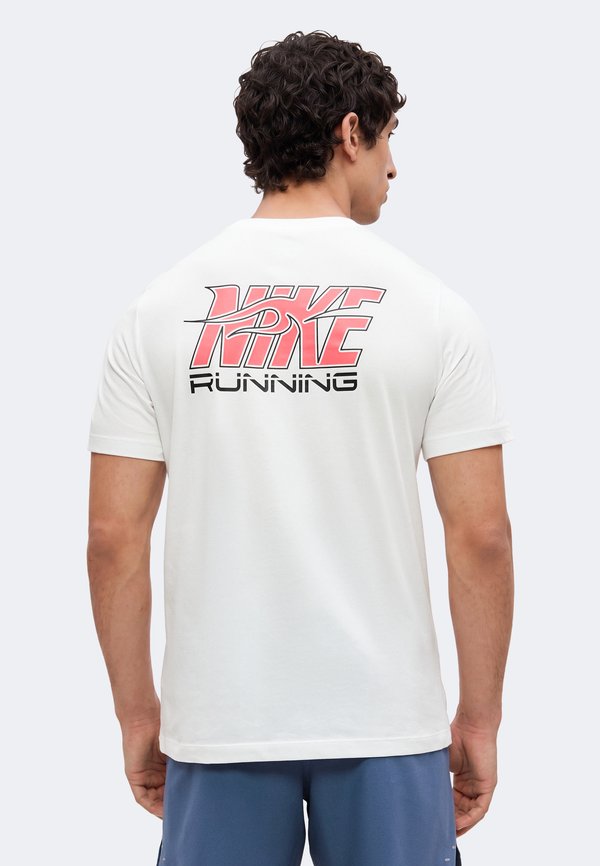Nike Performance TEE STRIDE - Sports T-shirt - white/fusion red/black