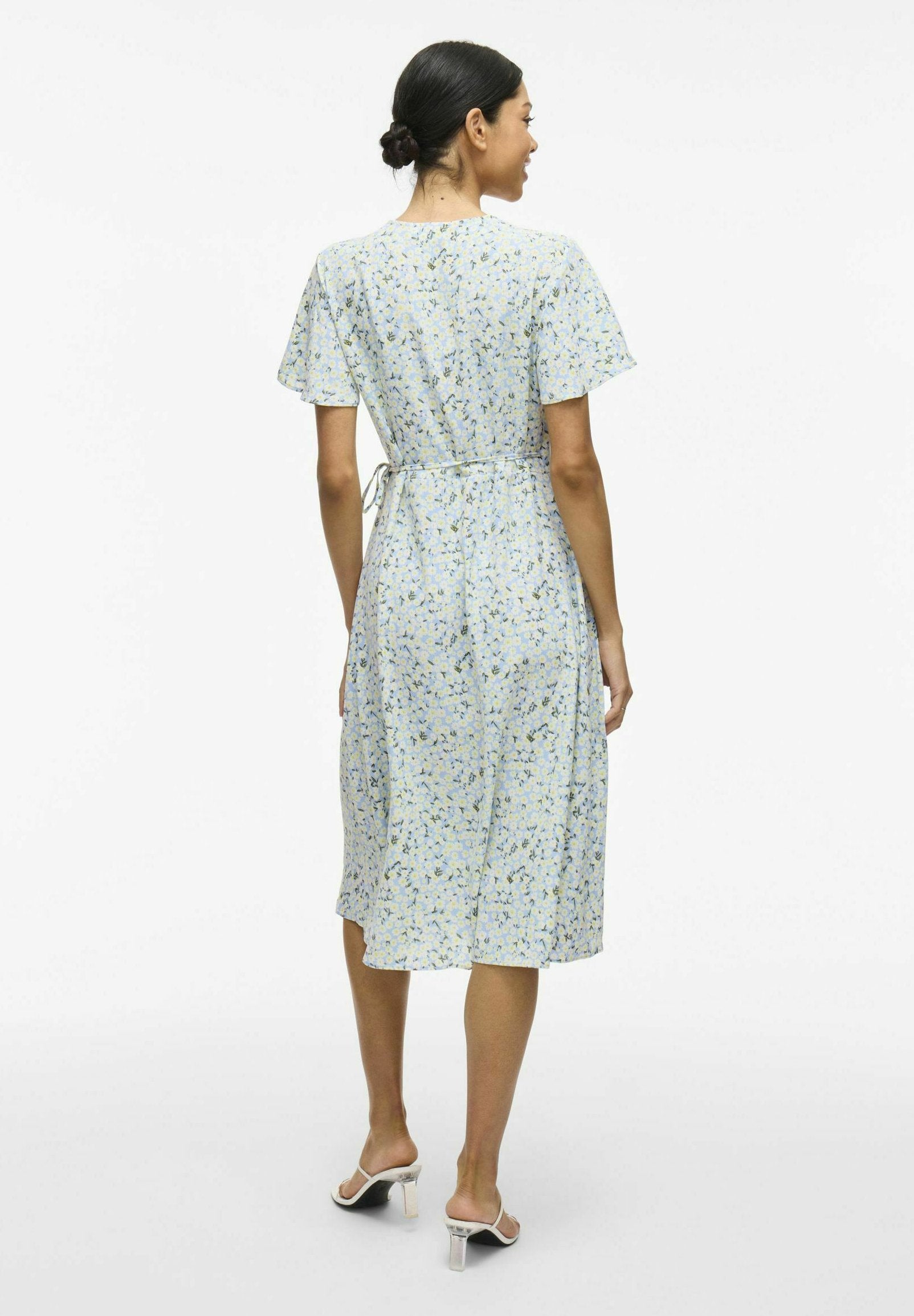 VILA VILOVIE S/S WRAP MIDI DRESS - NOOS