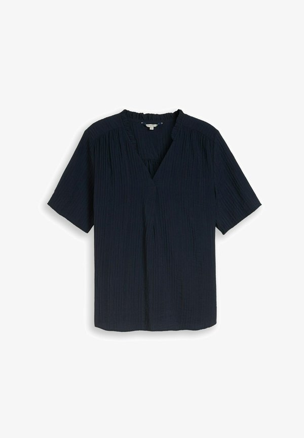 TOM TAILOR TOM TAILOR BLUSEN & SHIRTS PLUS SIZE - CRINKLE BLUSE MIT V-AUSSCHNITT - Blouse - sky captain blue