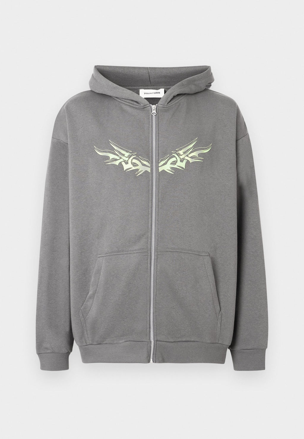 YOURTURN UNISEX RELAXED FIT ZIP-UP HOODIE
