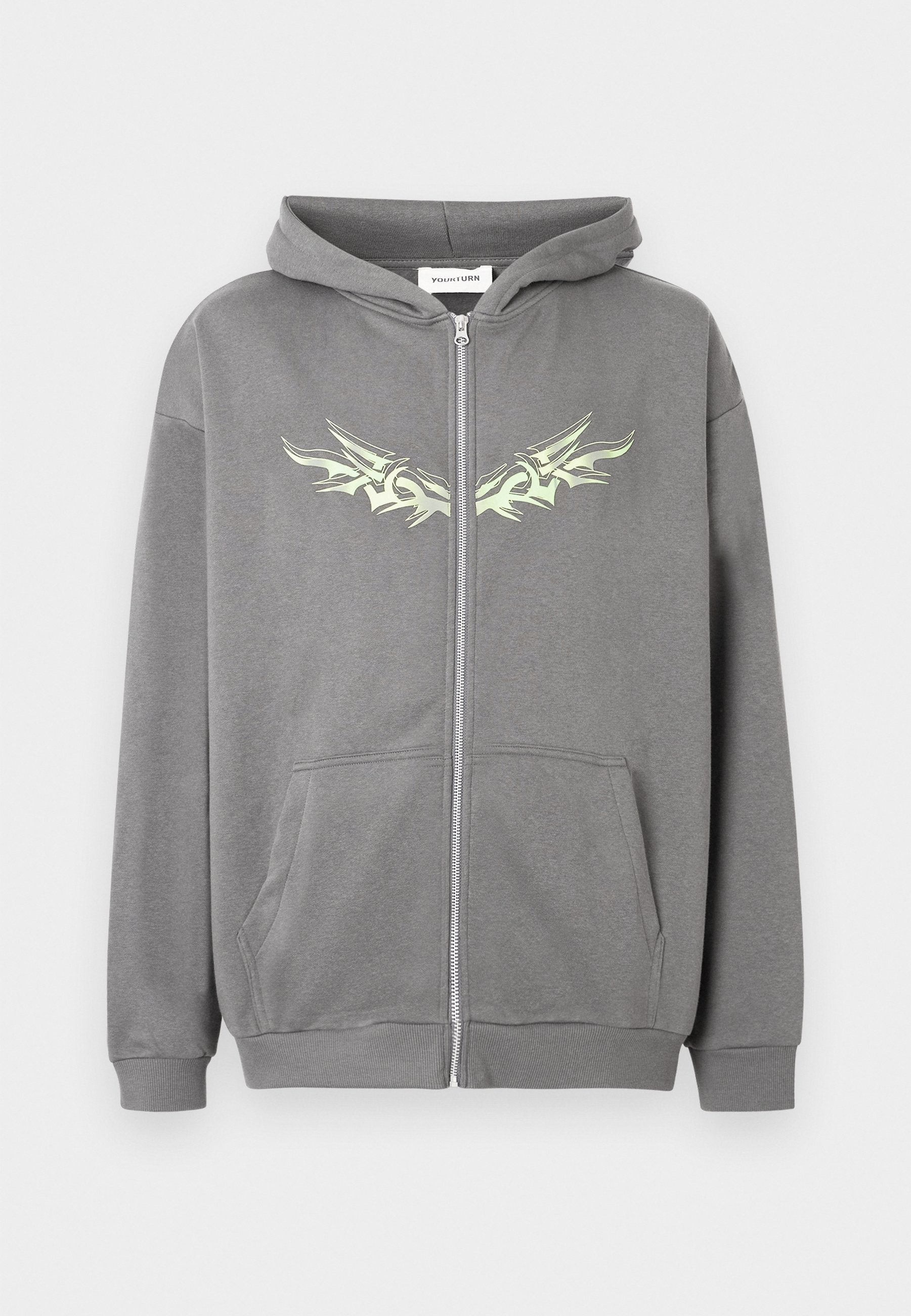YOURTURN UNISEX RELAXED FIT ZIP-UP HOODIE