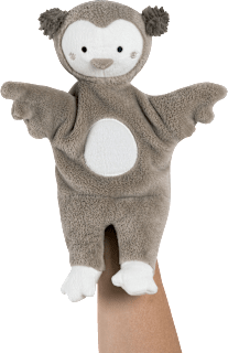 Handpuppe Eule, grau fehn