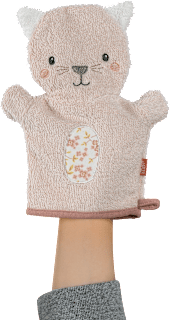 Waschhandschuh Katze, rosa fehn