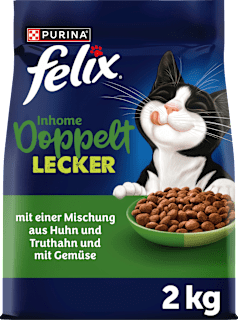 Trockefutter Katze mit Geflügel, Inhome doppelt lecker - delicieux duos Felix