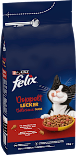 Trockenfutter Katze mit Rind, doppelt lecker - delicieux duos Felix