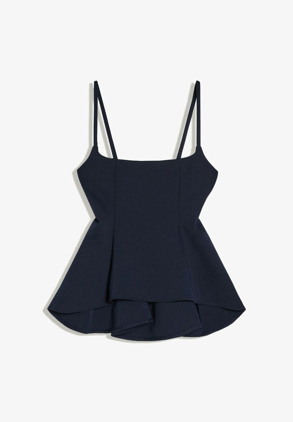Bershka STRAPPY RUFFLED - TOP - Top - royal blue