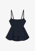 Bershka STRAPPY RUFFLED - TOP - Top - royal blue