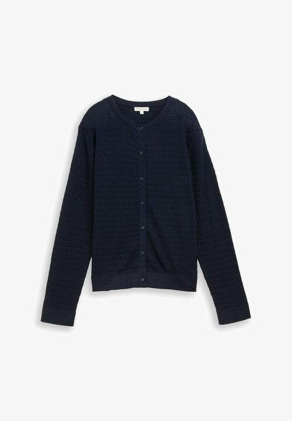 TOM TAILOR KNIT STRUCTURED CARDIGAN - Cardigan - sky captain blue