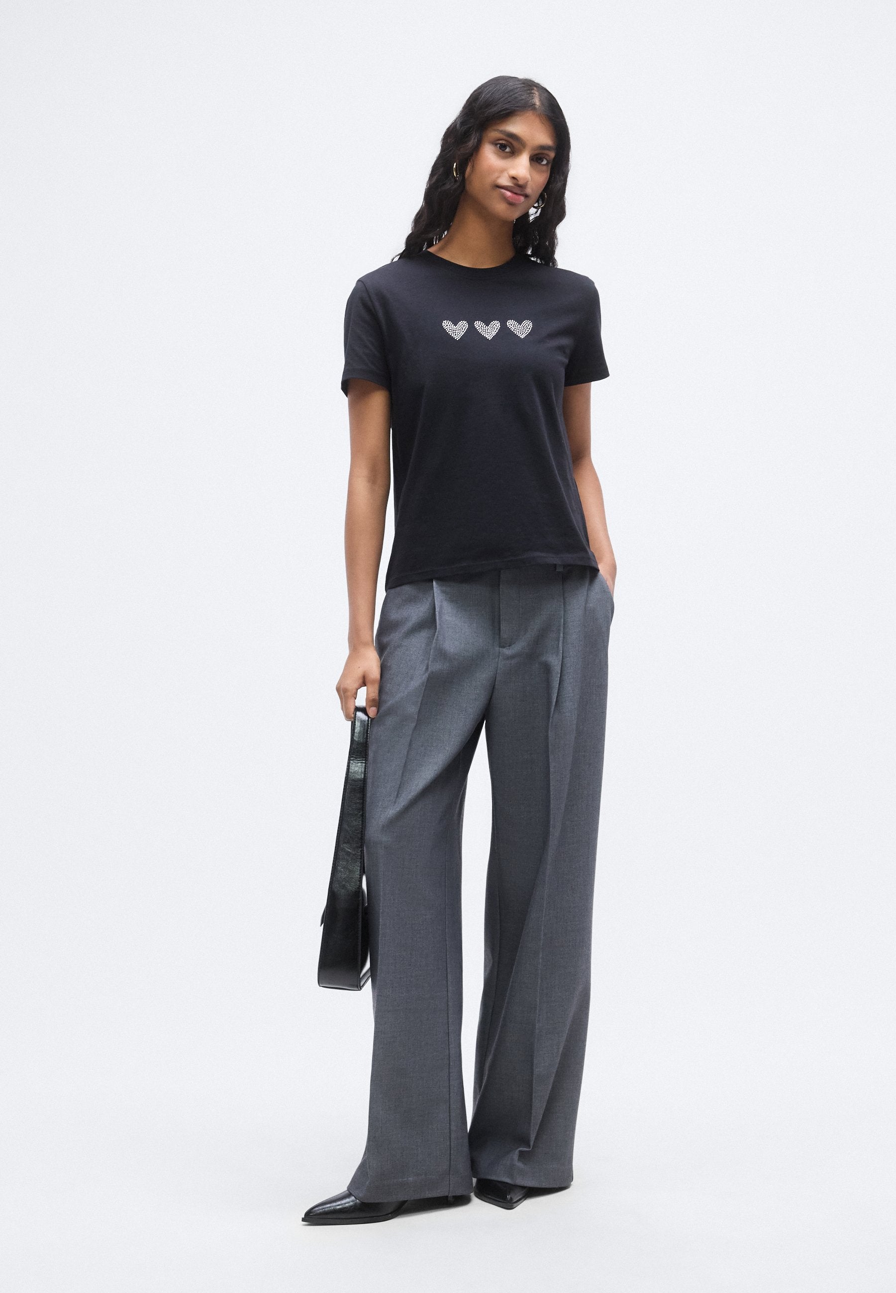 Gina Tricot Petite WIDE PLEATED TROUSERS