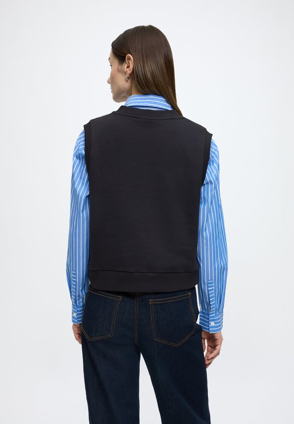 Marc O'Polo DENIM SWEAT PULLUNDER, V-NECK, CHEST ARTWORK