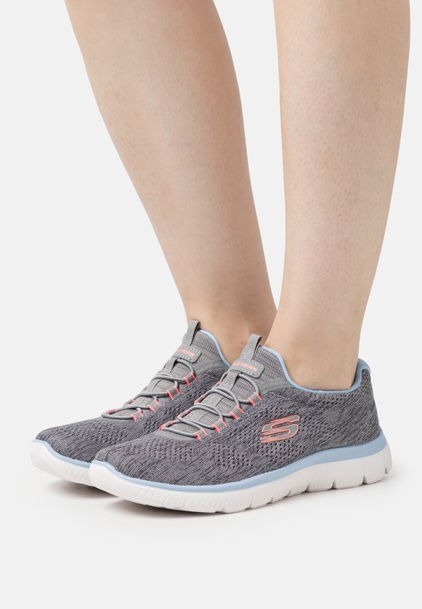 Skechers SUMMITS - Slip-ons - grey/pink/blue