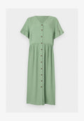 Vero Moda Curve VMCBELLA V NECK CALF DRESS - Day dress - hedge green