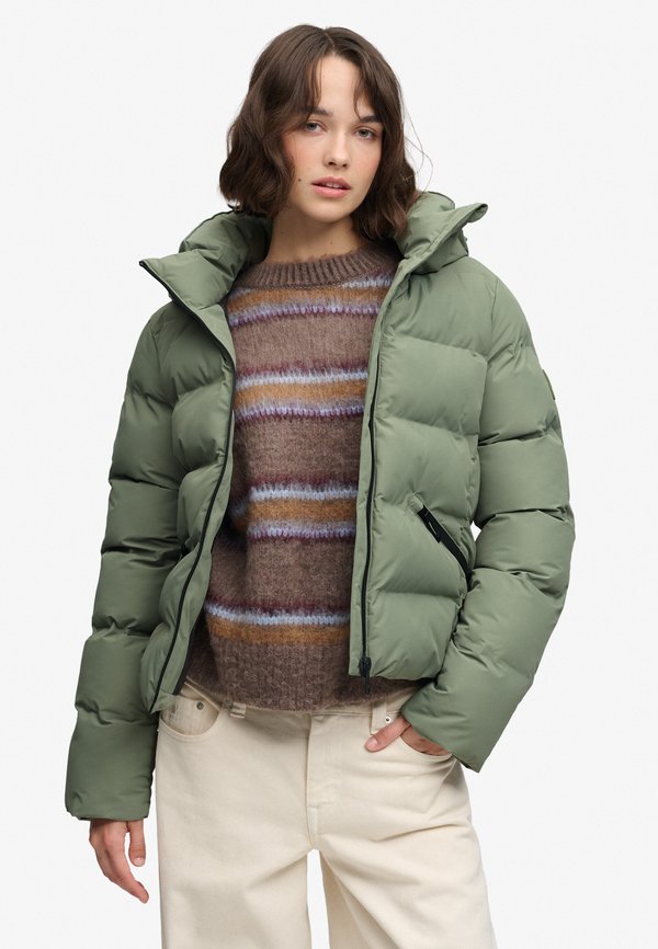 Superdry & Co SUPERDRY HOODED CITY PADDED JACKET.. - Winter jacket - light khaki green