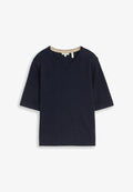 TOM TAILOR TOM TAILOR PULLOVER & STRICKJACKEN STRICKPULLOVER MIT SEIDENANTEIL - Basic T-shirt - sky captain blue