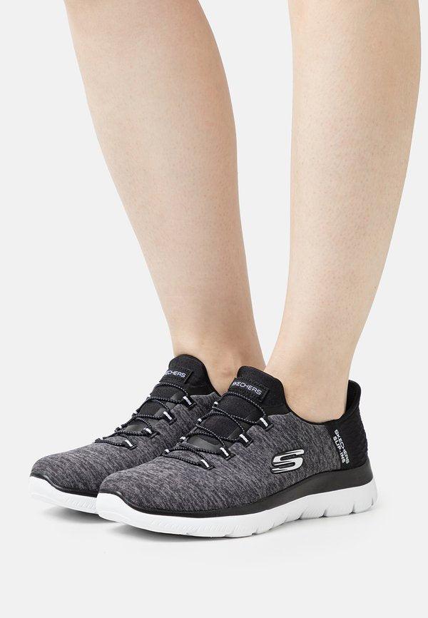Skechers SUMMITS - Slip-ons - black/white