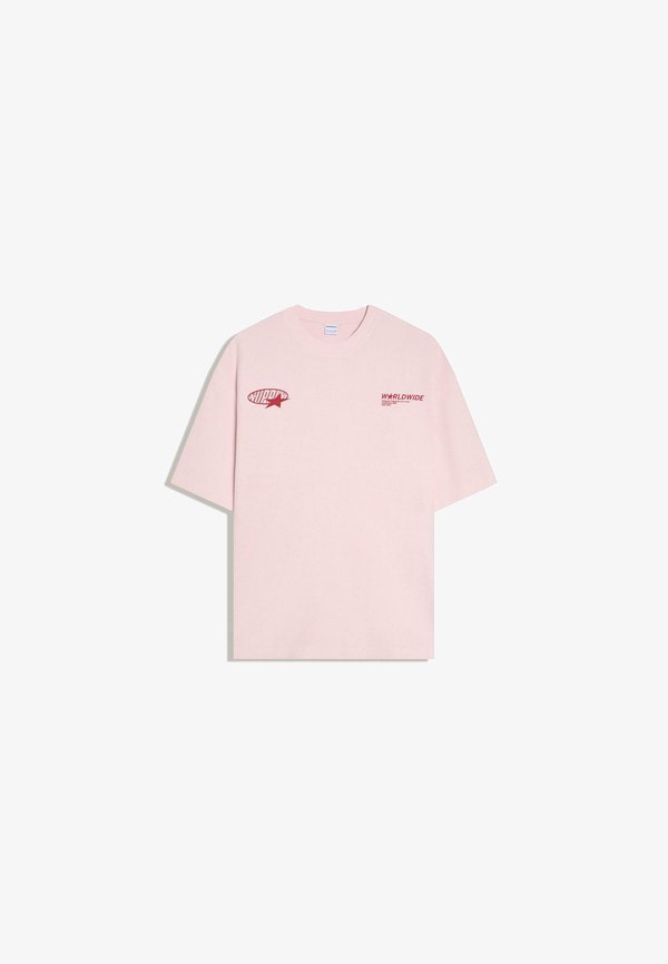Bershka TERRY PRINT - TSHIRT - Print T-shirt - light pink