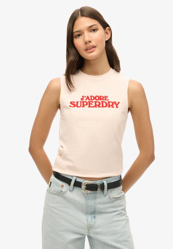 Superdry & Co LUXE GRAPHIC TANK - Top - mauve morn pink