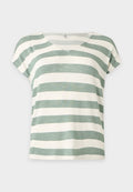 ONLY ONLLIRA LIFE V NECK - Print T-shirt - chinois green/cloud dancer