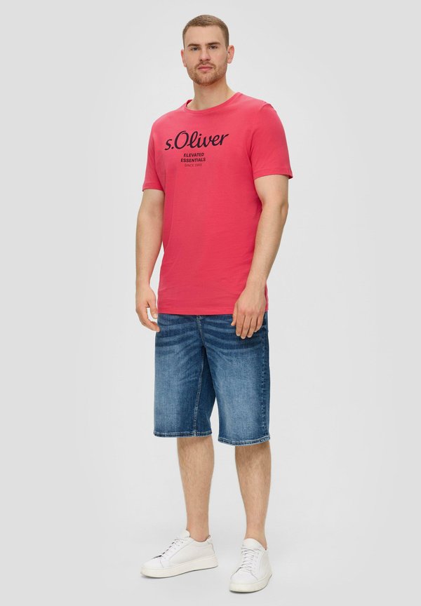 s.Oliver MIT LOGO - Print T-shirt - himbeere