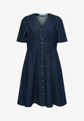 Vero Moda Curve Denim VMCMELANEY Midi - Denim dress - dark blue denim