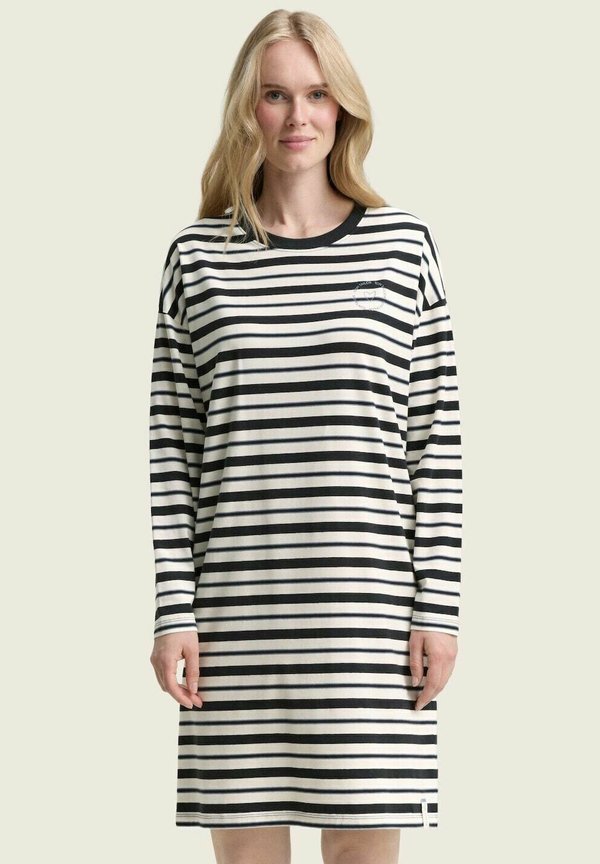 TOM TAILOR BODYWEAR GESTREIFTES - Nightie - grey dark horizontal stripe