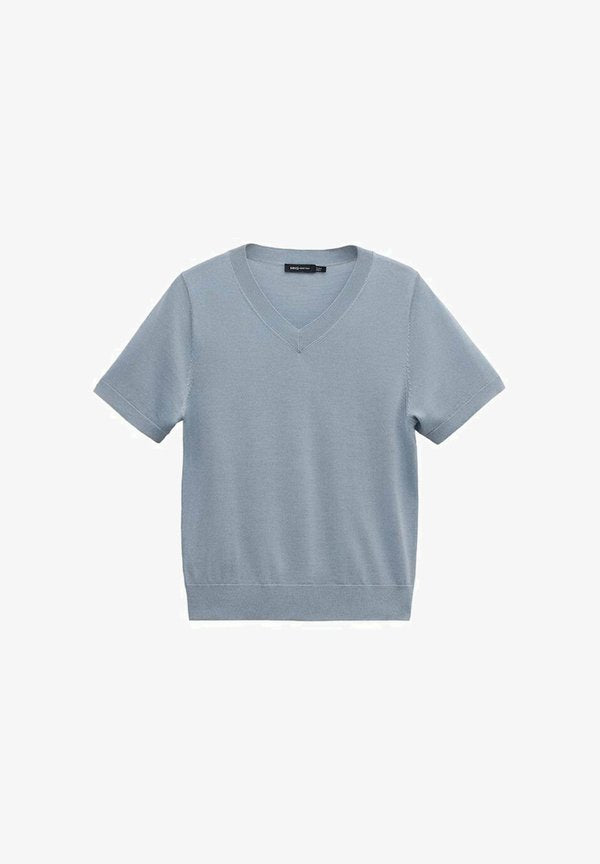 Mango Basic T-shirt - středně šedá