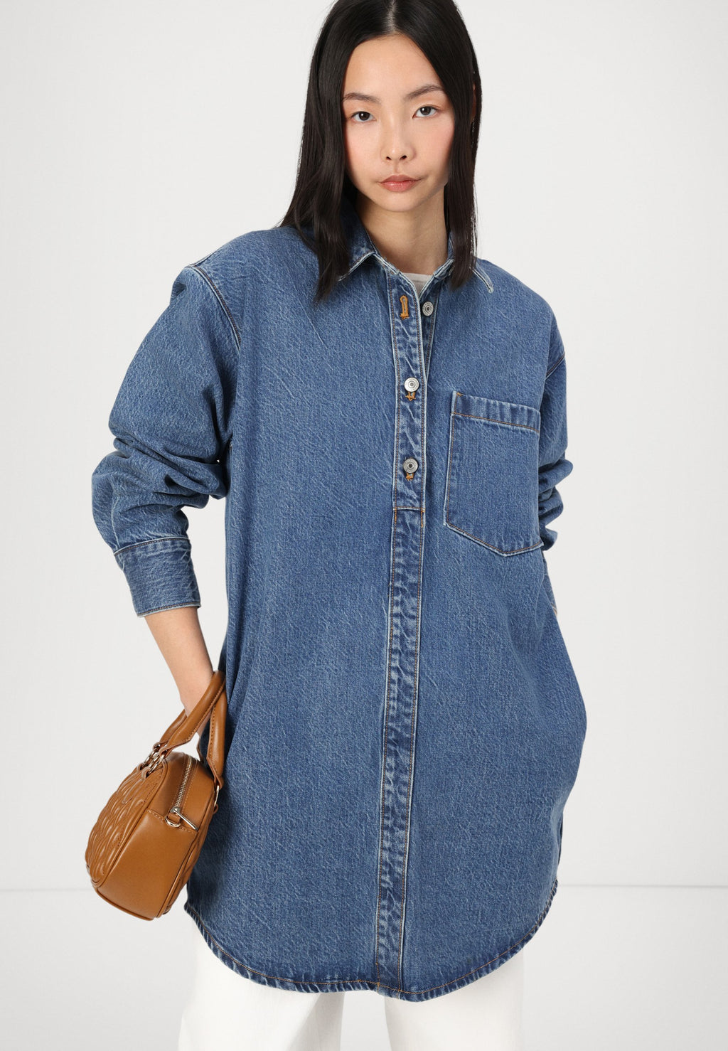 Abercrombie & Fitch Denim Mini Shirt Dress