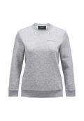 Grau Sweatshirt aus weichem Stoff, mit Rundhalsausschnitt, langen Ärmeln und gerippten Bündchen sowie Saum. Dezente Logo-Stickerei auf der Brust.