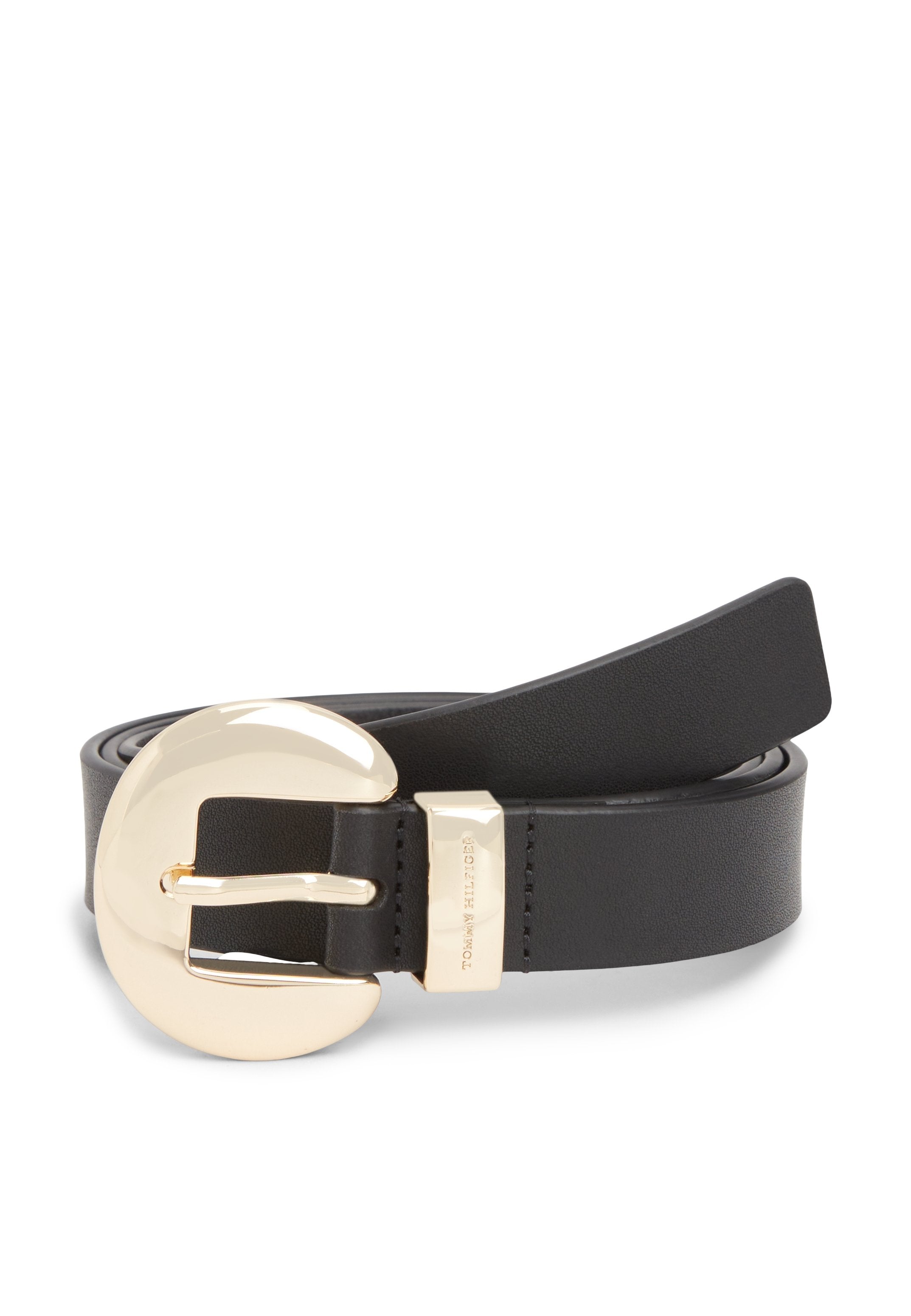 LOGO OVAL BUCKLE LEATHER BELT Media 1