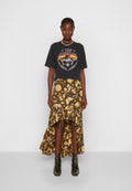 The Kooples JUPE LONGUE OUVERTURE DEVANT AVEC VOLANTEN IMPRIME VINTAGE