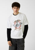 Guess OVERSIZE FIT BEDRUCKTES T-SHIRT - Print T-shirt - mehrfarbig weiß