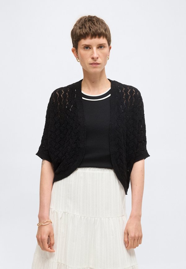 TOM TAILOR STRUCTURED BOLERO - Cardigan - deep black