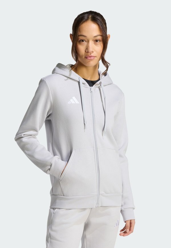 adidas Performance ENTRADA26 FULL ZIP HOODIE - Zip-up sweatshirt - team light grey   white