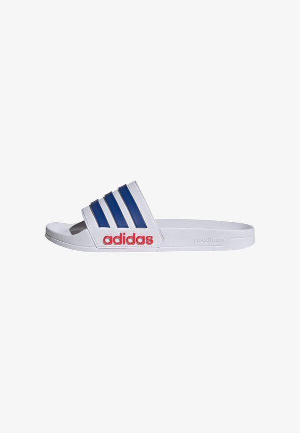 adidas Originals Pool slides - cloud white   royal blue   pure ruby