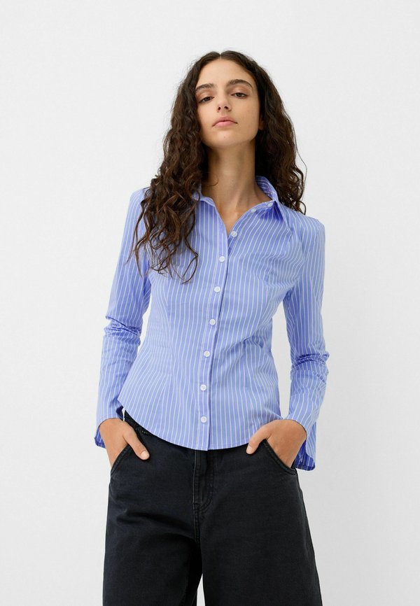 Bershka WITH WIDE SLEEVES - Button-down blouse - dark blue