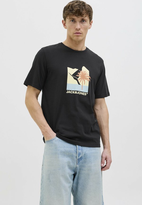 Jack & Jones ROUND NECK - Print T-shirt - black