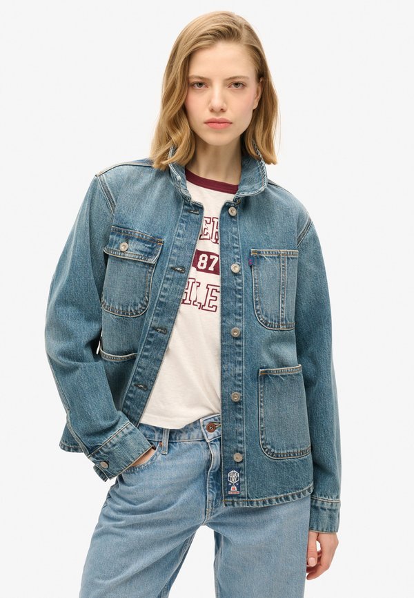 Superdry & Co EMBROIDERED CHORE  - Denim jacket - fulton vintage blue