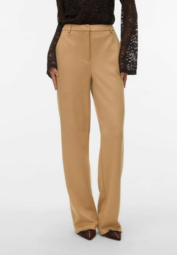 Vero Moda VMTIKKI High waist - Trousers - tan
